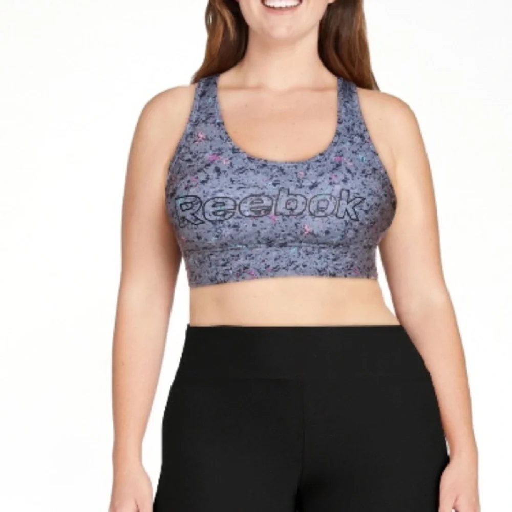Reebok Women's Renew Longlined Printed Sports Bra with Removable Cups - Picture 2 of 7